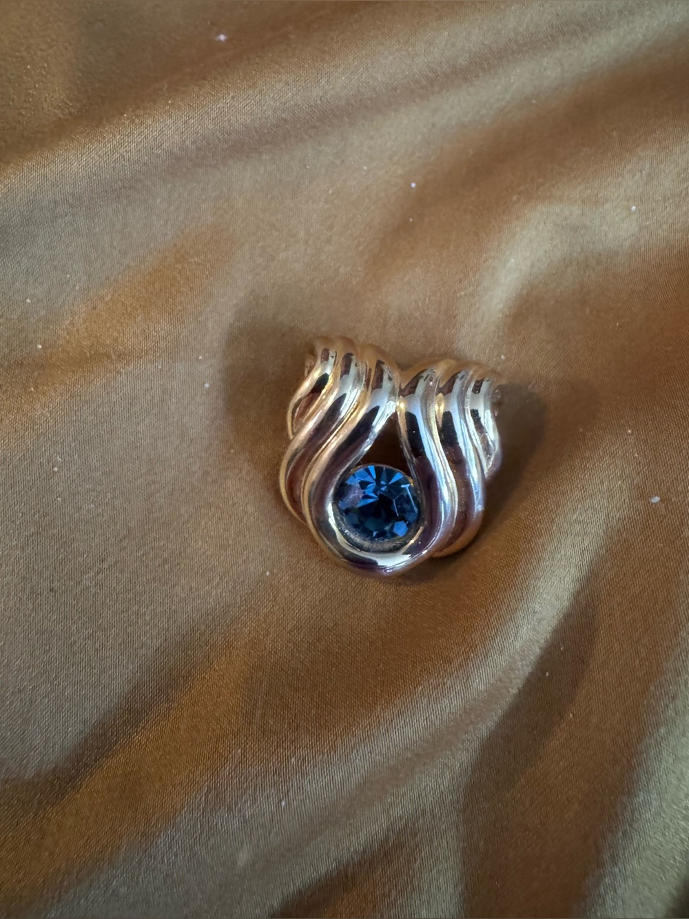 Nolan Miller Silver-Tone Pendant with Blue Stone